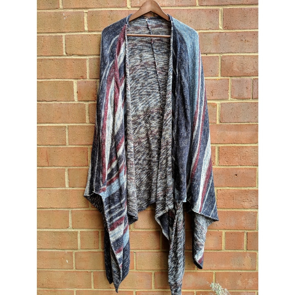 Free People Multicolor Striped Poncho